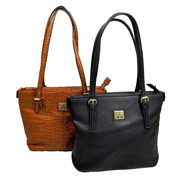 Anne Klein Handbags - *SOLD*NEW Anne Klein 2 Bags Carmel Croc & Blk Lthr